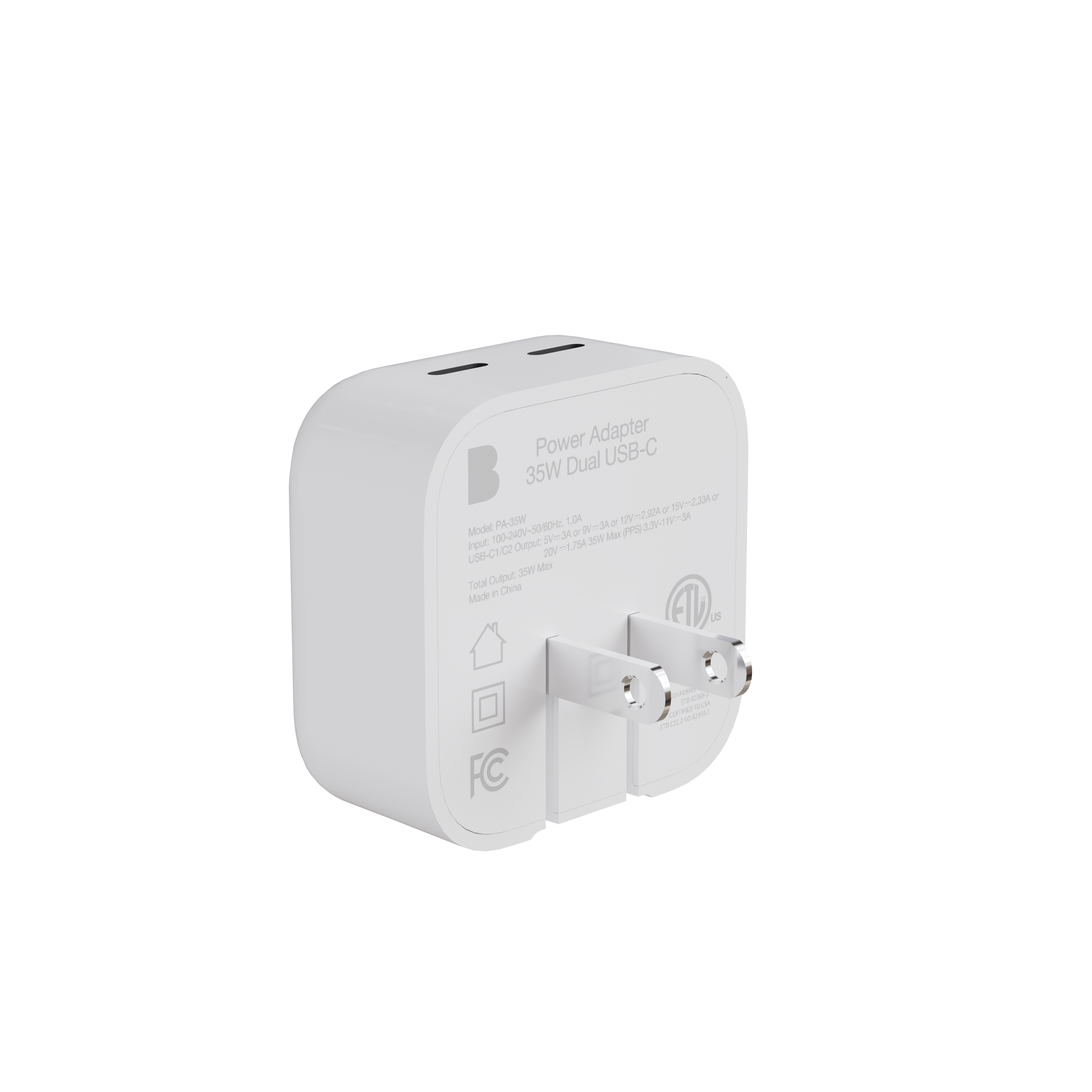 35W Dual USB-C Power Adapter